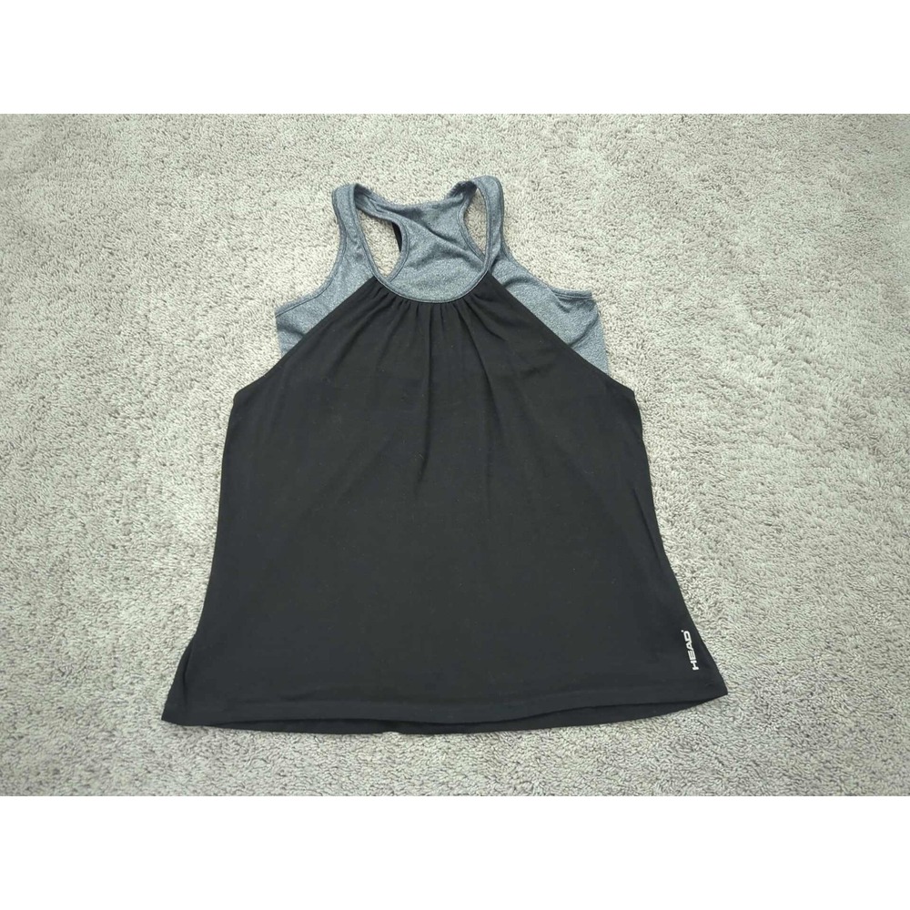 HEAD Tank Top Womens Extra Large Black Gray Racerback Athletic Running‎ Gym Yoga